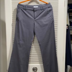 Grey pants wide legs, cool detail,size 8